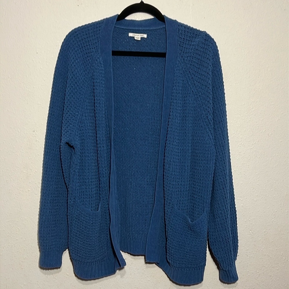 American Eagle Outfitters Women’s Open Knit Sweater Balloon Sleeve Grunge XL